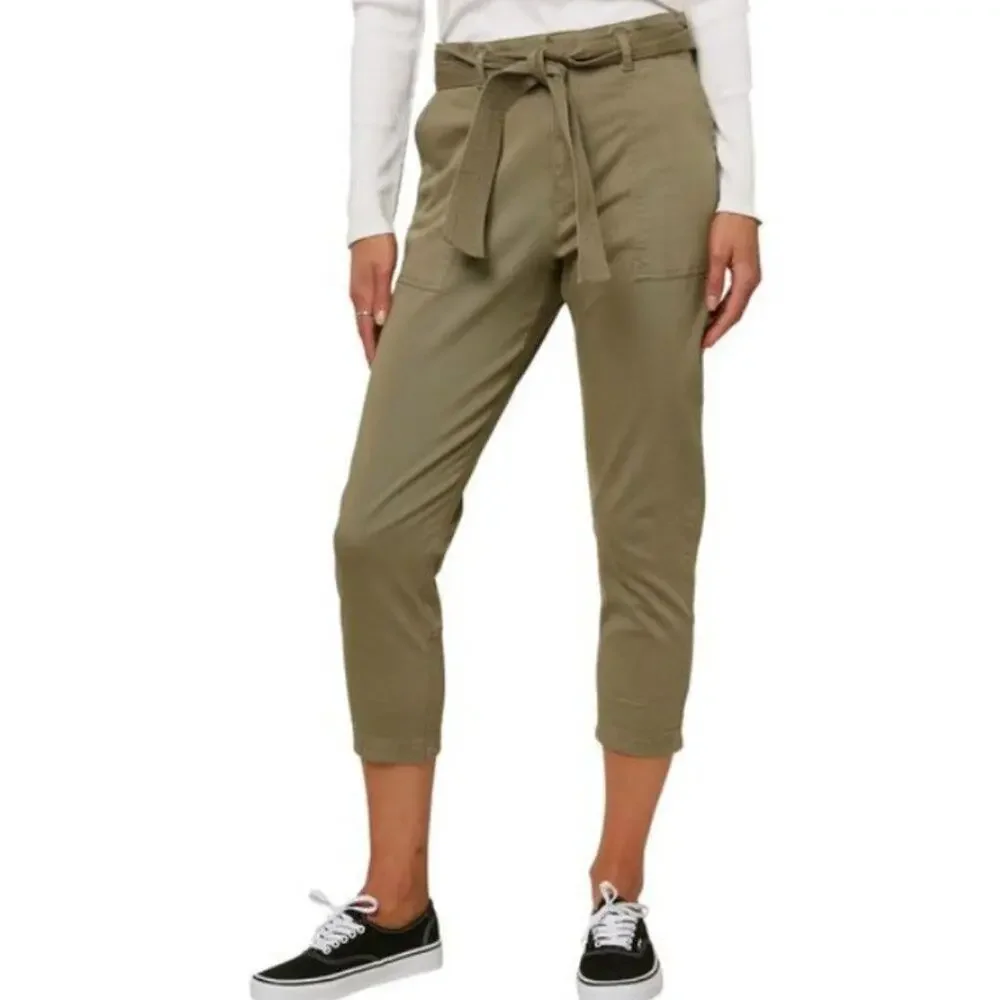 NEW O'Neill Dillon Woven Pants Green Cargo Cuffed Belted Preppy Summer Vacation